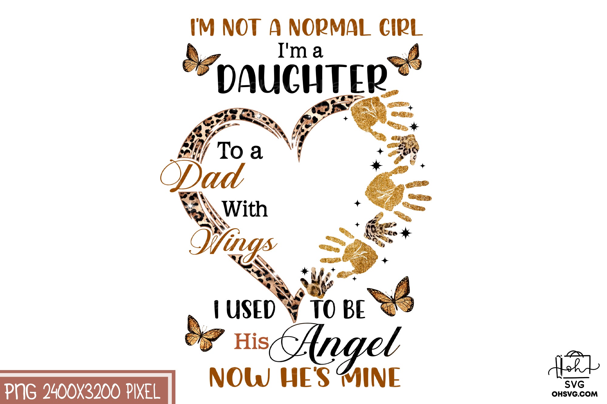 I'm A Daughter To A Dad With Wings PNG, Angel Wings PNG, Memorial PNG, Heaven PNG