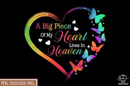 A Big Piece Of My Heart PNG, Angel Wings PNG, Memorial PNG, Heaven PNG