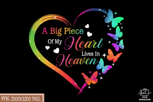 A Big Piece Of My Heart PNG, Angel Wings PNG, Memorial PNG, Heaven PNG