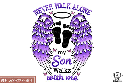 My Son Walk With Me PNG, Angel Wings PNG, Memorial PNG, Heaven PNG