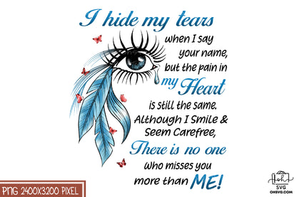 I Hide My Tears PNG, Angel Wings PNG, Memorial PNG, Heaven PNG
