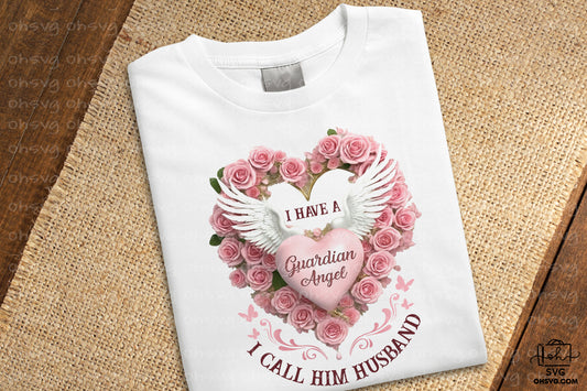 Guardian Angel I Call Him Husband PNG, Angel Wings PNG, Memorial PNG, Heaven PNG