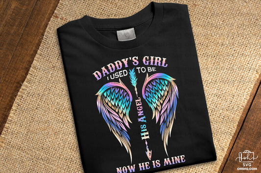 Daddy's Girl I Used To Be PNG, Angel Wings PNG, Memorial PNG, Heaven PNG