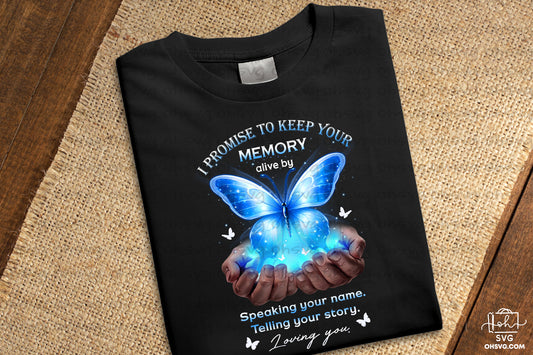 I Promise To Keep Your Memory PNG, Angel Wings PNG, Memorial PNG, Heaven PNG