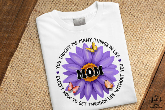 Mom, You Taught Me Many Things In Life PNG, Angel Wings PNG, Memorial PNG, Heaven PNG