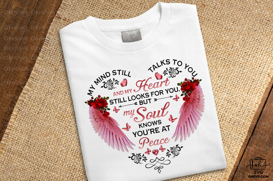My Mind Still Talks To You PNG, Angel Wings PNG, Memorial PNG, Heaven PNG