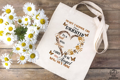 I'm A Daughter To A Dad With Wings PNG, Angel Wings PNG, Memorial PNG, Heaven PNG