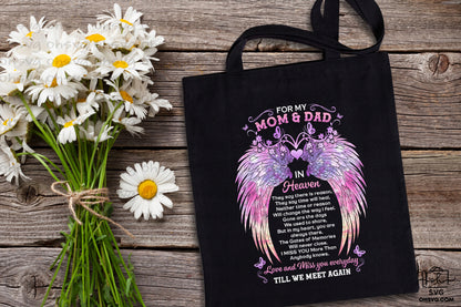 For My Mom & Dad In Heaven PNG, Angel Wings PNG, Memorial PNG, Heaven PNG