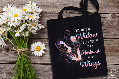I'm A Wife To A Husband With Wings PNG, Angel Wings PNG, Memorial PNG, Heaven PNG