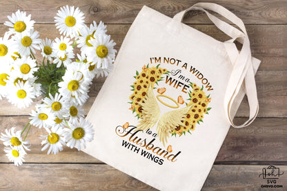 I'm Wife To A Husband With Wings PNG, Angel Wings PNG, Memorial PNG, Heaven PNG