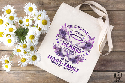 You Still Live On In The Hearts PNG, Angel Wings PNG, Memorial PNG, Heaven PNG