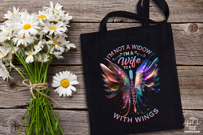 I'm A Wife To A Husband With Wings PNG, Angel Wings PNG, Memorial PNG, Heaven PNG