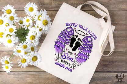 My Son Walk With Me PNG, Angel Wings PNG, Memorial PNG, Heaven PNG