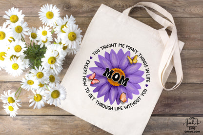 Mom, You Taught Me Many Things In Life PNG, Angel Wings PNG, Memorial PNG, Heaven PNG