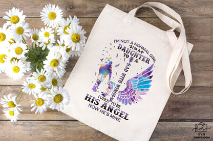 I'm A Daughter To A Dad With Wings PNG, Angel Wings PNG, Memorial PNG, Heaven PNG