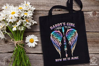 Daddy's Girl I Used To Be PNG, Angel Wings PNG, Memorial PNG, Heaven PNG