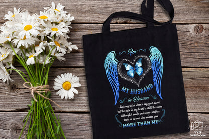 For My Husband In Heaven PNG, Angel Wings PNG, Memorial PNG, Heaven PNG