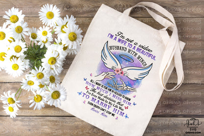 I'm A Wife To A Beautiful Husband With Wings PNG, Angel Wings PNG, Memorial PNG, Heaven PNG
