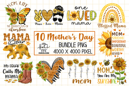 Mother's Day Sunflower Sublimation PNG, Mom PNG, Mothers Day PNG