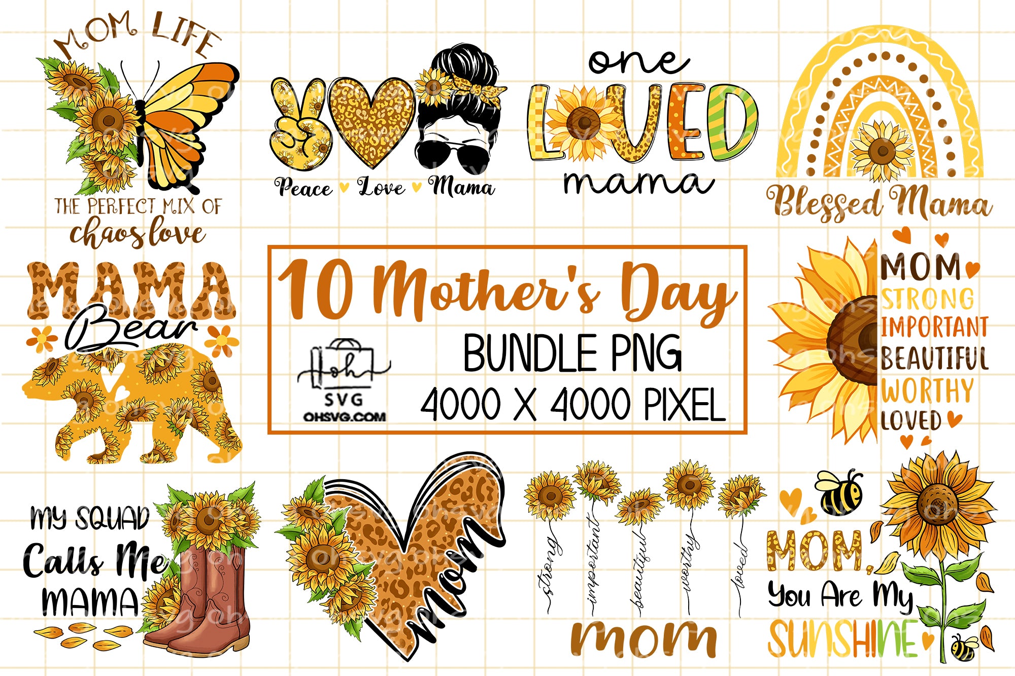 Mother's Day Sunflower Sublimation PNG, Mom PNG, Mothers Day PNG