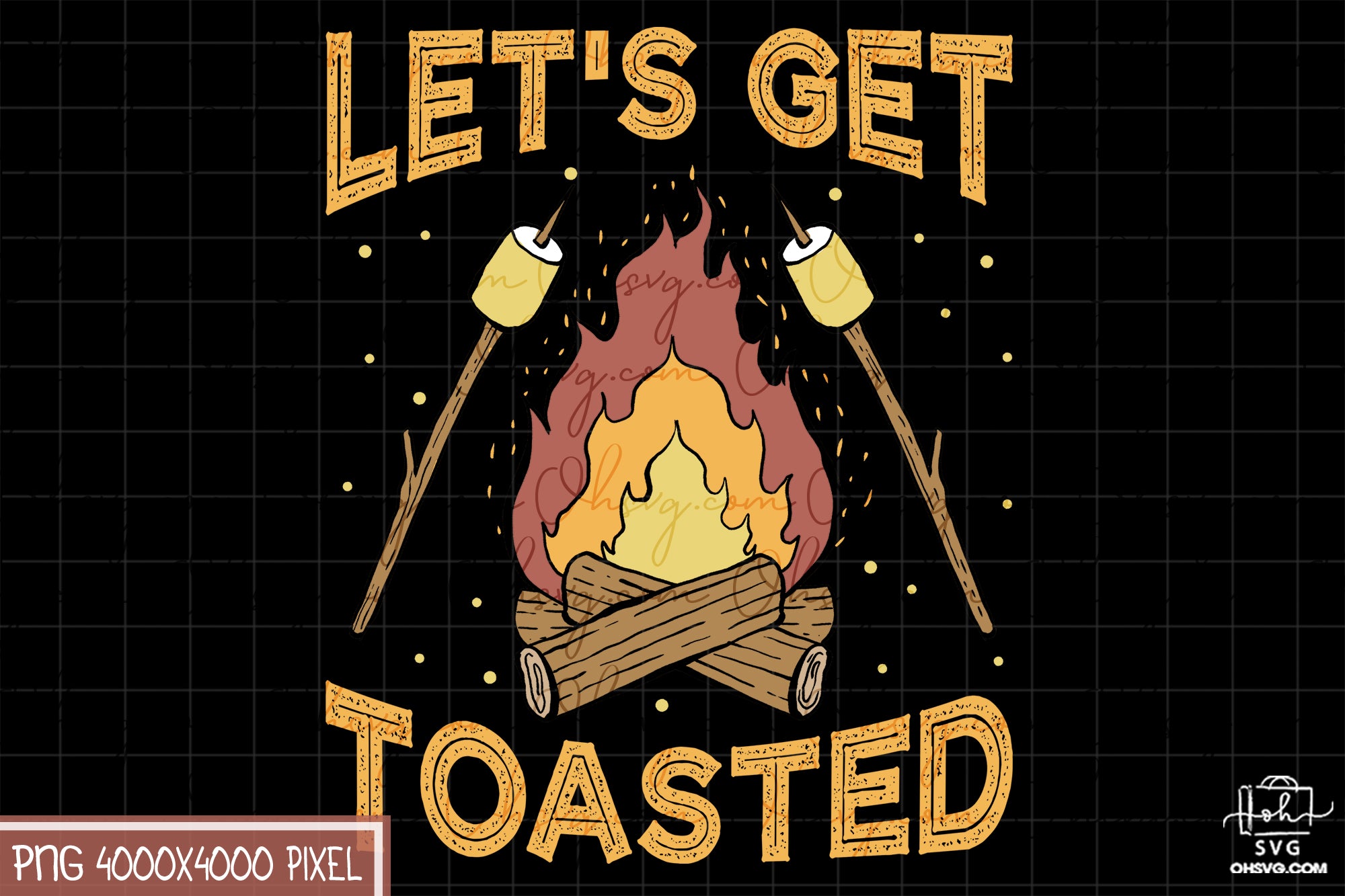 Let's Get Toasted Sublimation PNG, Camping Life PNG, Camping Outdoor PNG