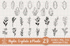 Hand Drawn Crystals &amp; Plants Sublimation SVG, Fantasy SVG, Mystical Moon SVG, Magic Art SVG