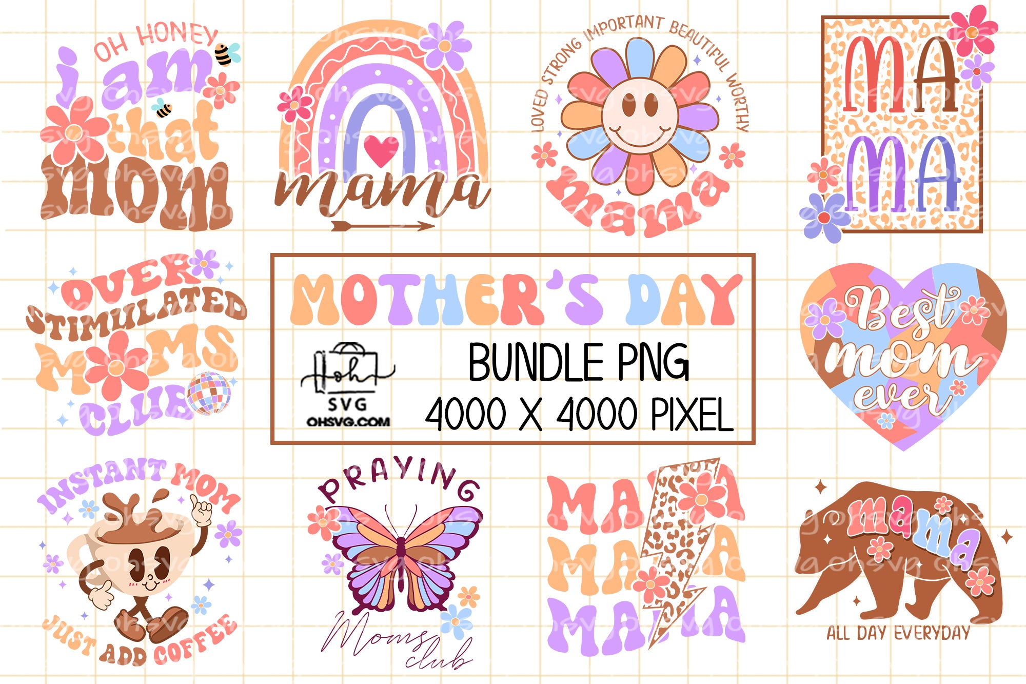 Mother's Day Retro Sublimation PNG, Mom PNG, Mothers Day PNG