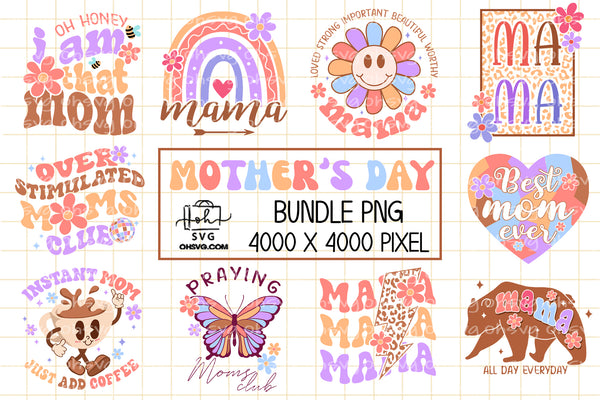 Mother's Day Retro Sublimation PNG, Mom PNG, Mothers Day PNG - ohsvg