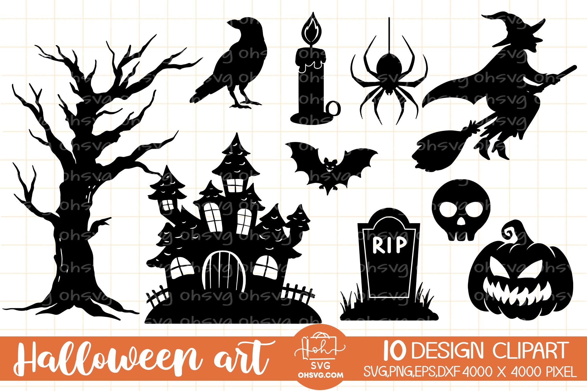 Set of Halloween Element Sublimation SVG - ohsvg