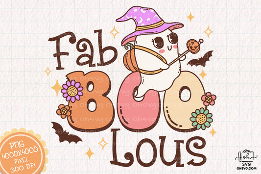 Fab Boo Lous Sublimation PNG, Spooky Halloweentown PNG, Halloween T-shirt PNG