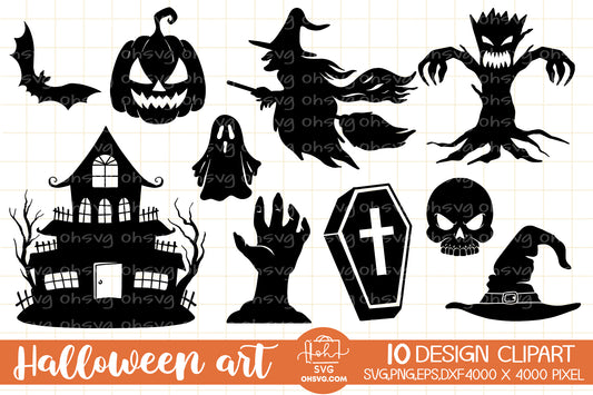 Set of Halloween Element Sublimation SVG