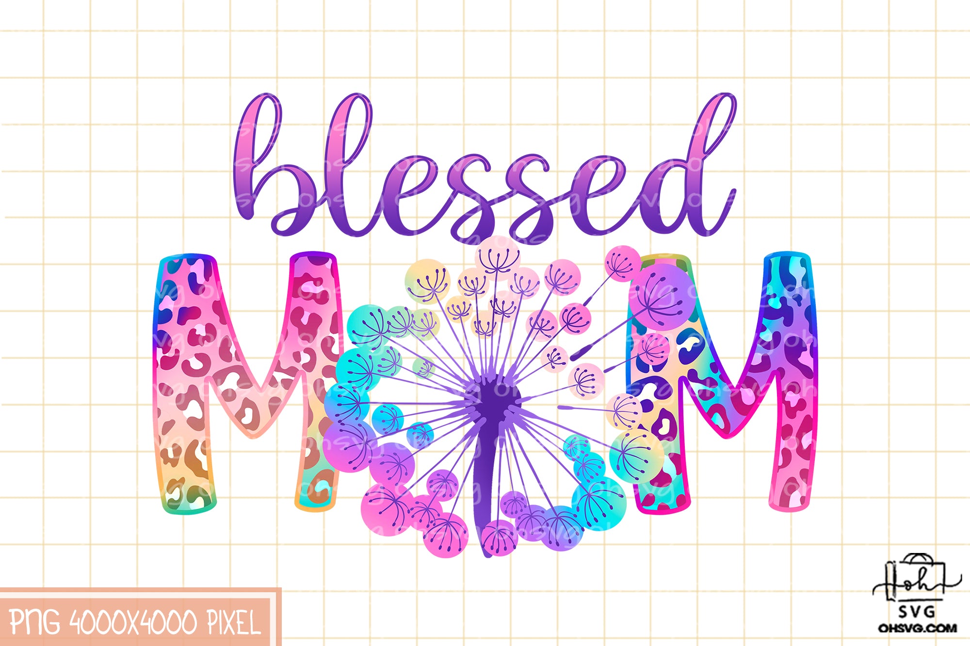 Blessed Mom Sublimation PNG, Mom PNG, Mothers Day PNG