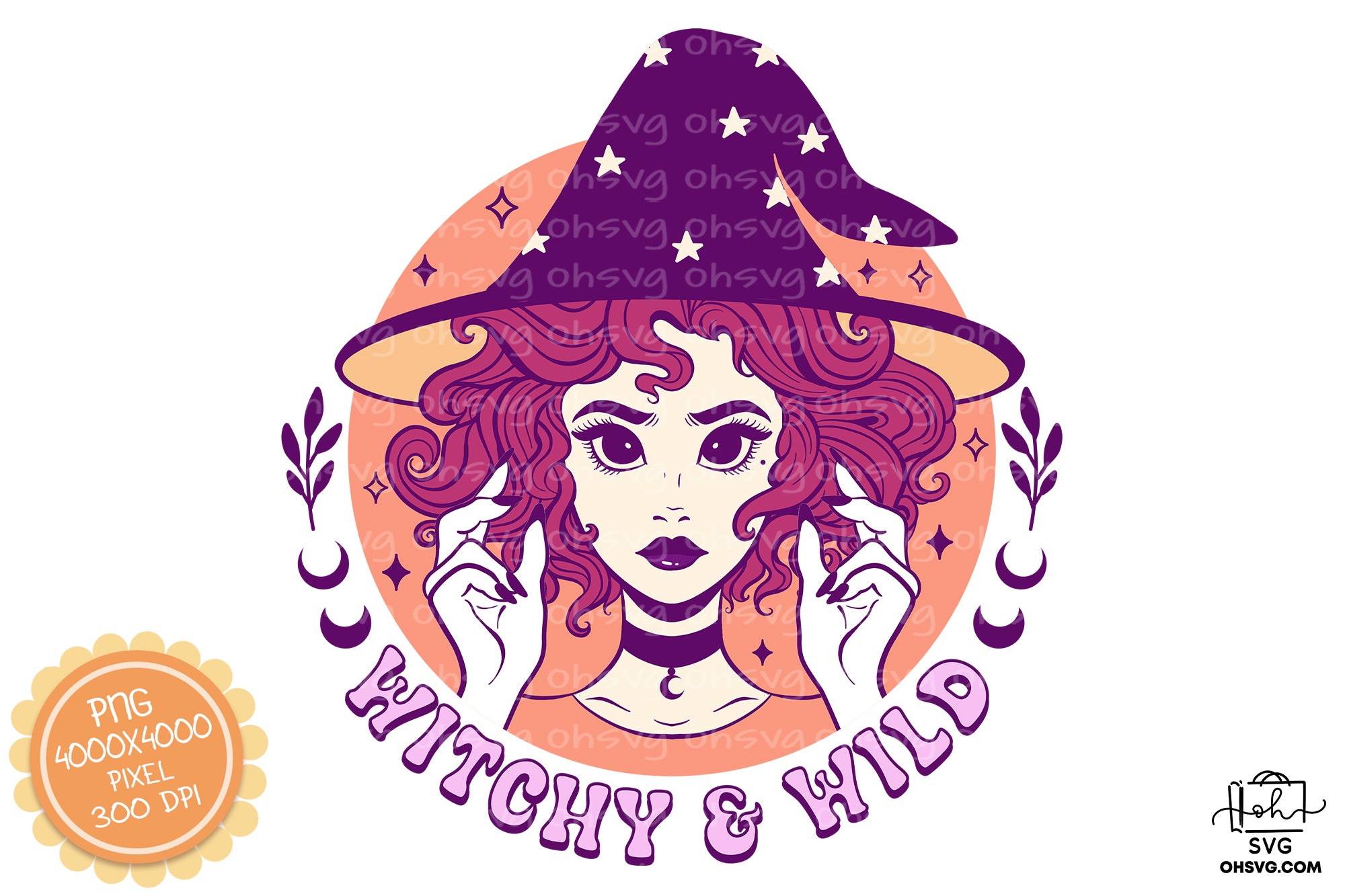 Witchy & Wild Sublimation PNG, Witch Halloween PNG, Halloween T-shirt PNG