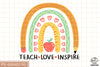 Teach Love Inspire Sublimation PNG, Back To School PNG, School PNG