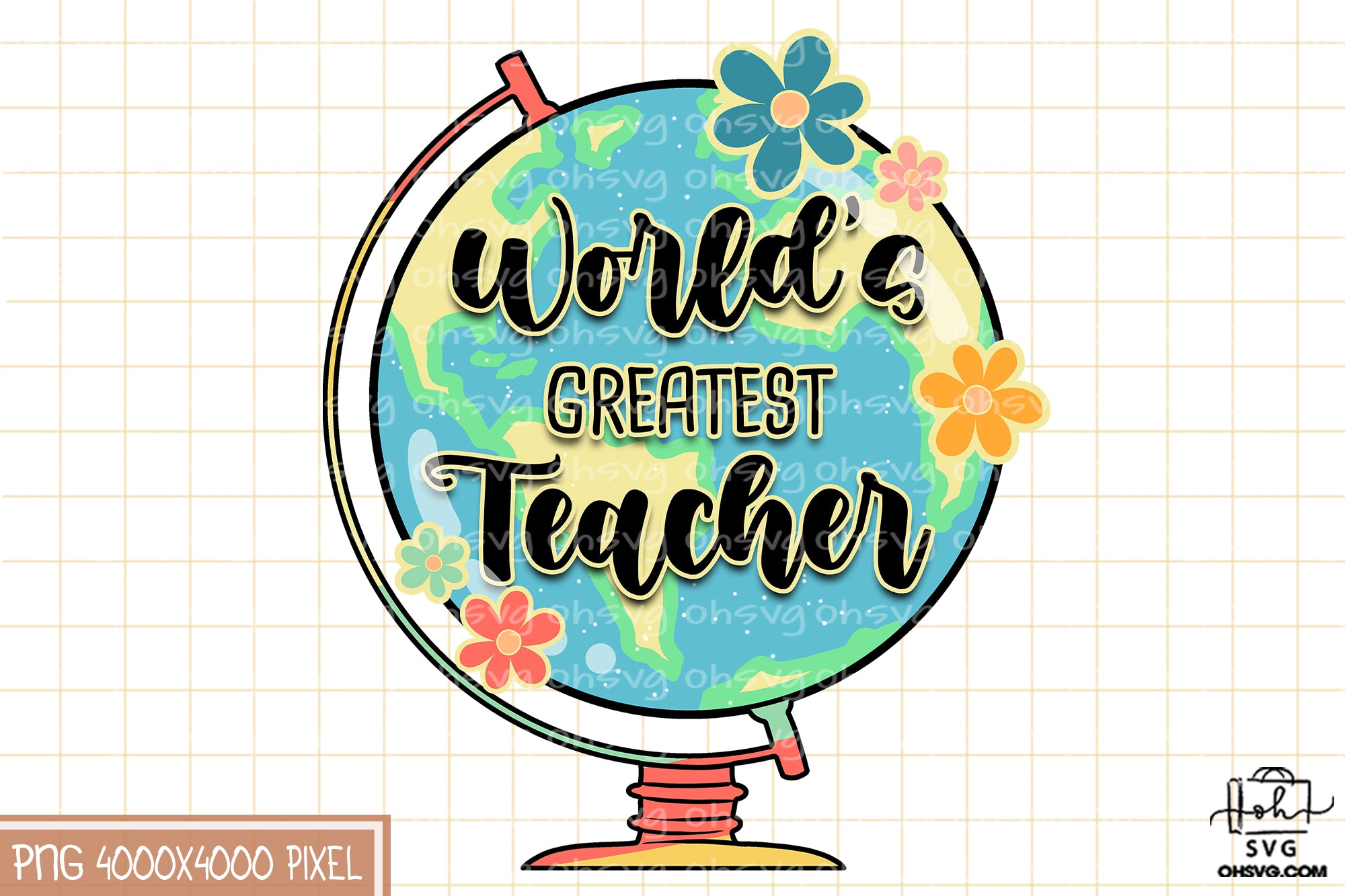 World's Greatest Teacher Sublimation PNG, Back To School PNG, School PNG