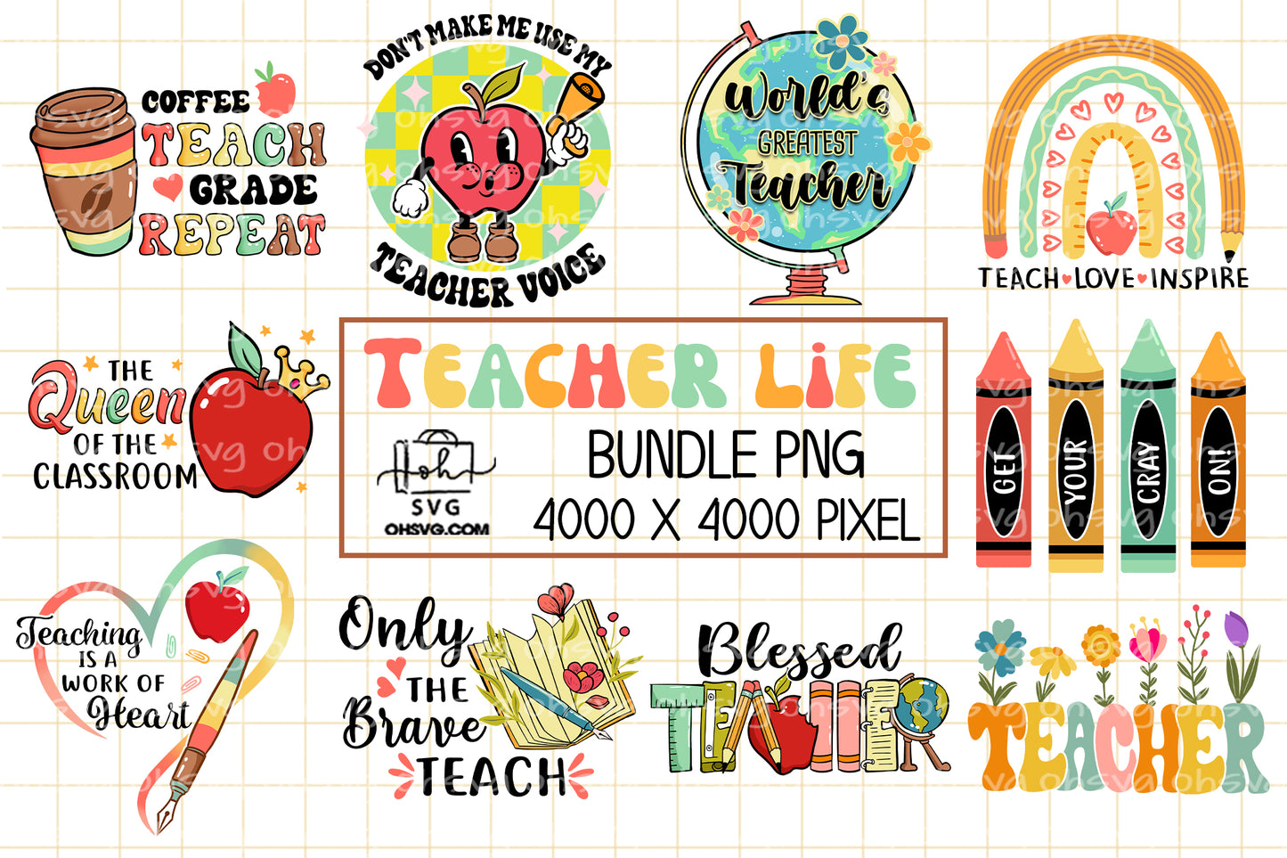 Teacher Life Sublimation PNG, Back To School PNG, School PNG
