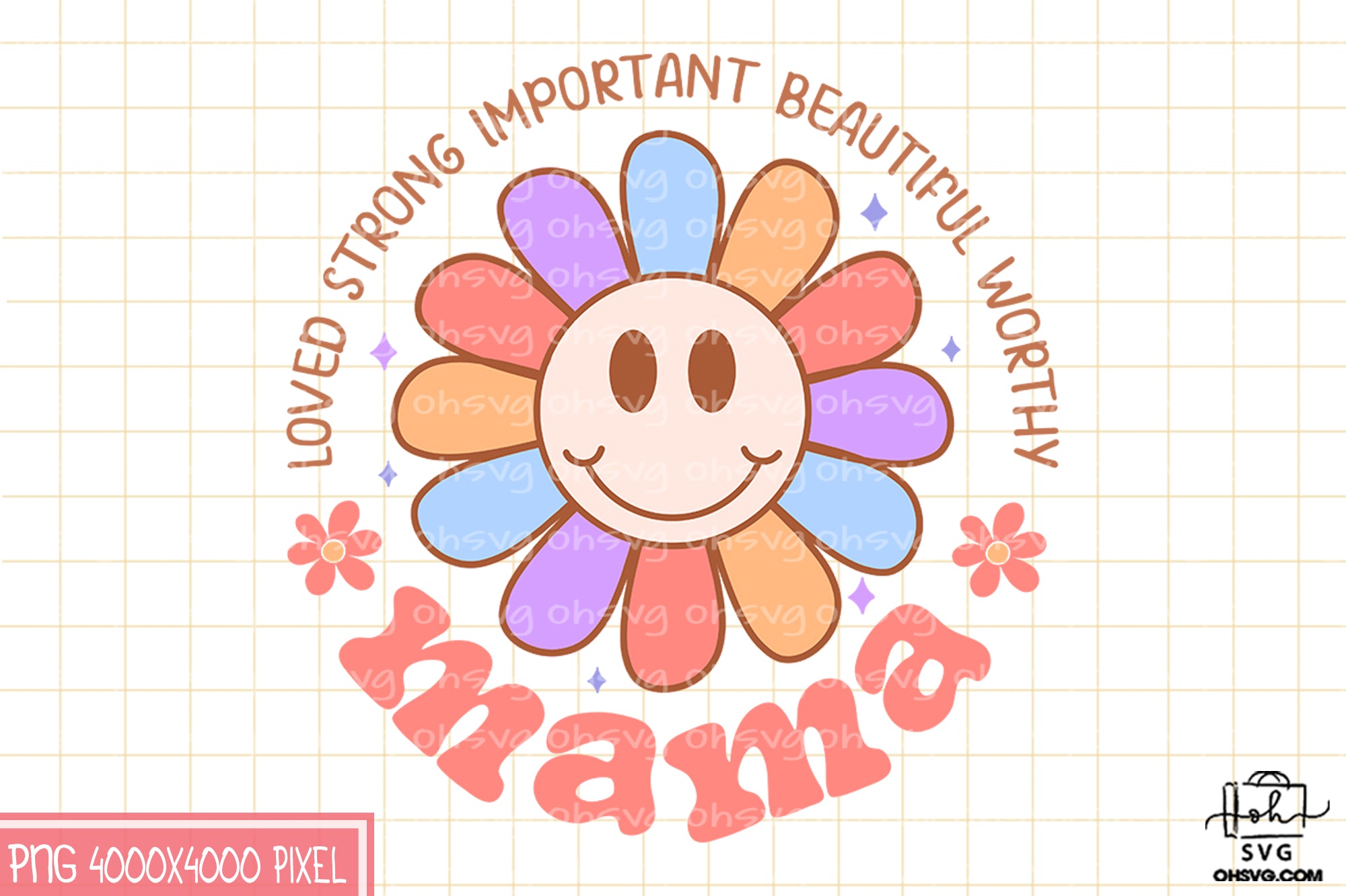 Mama Loved Strong Important Sublimation PNG, Mom PNG, Mothers Day PNG