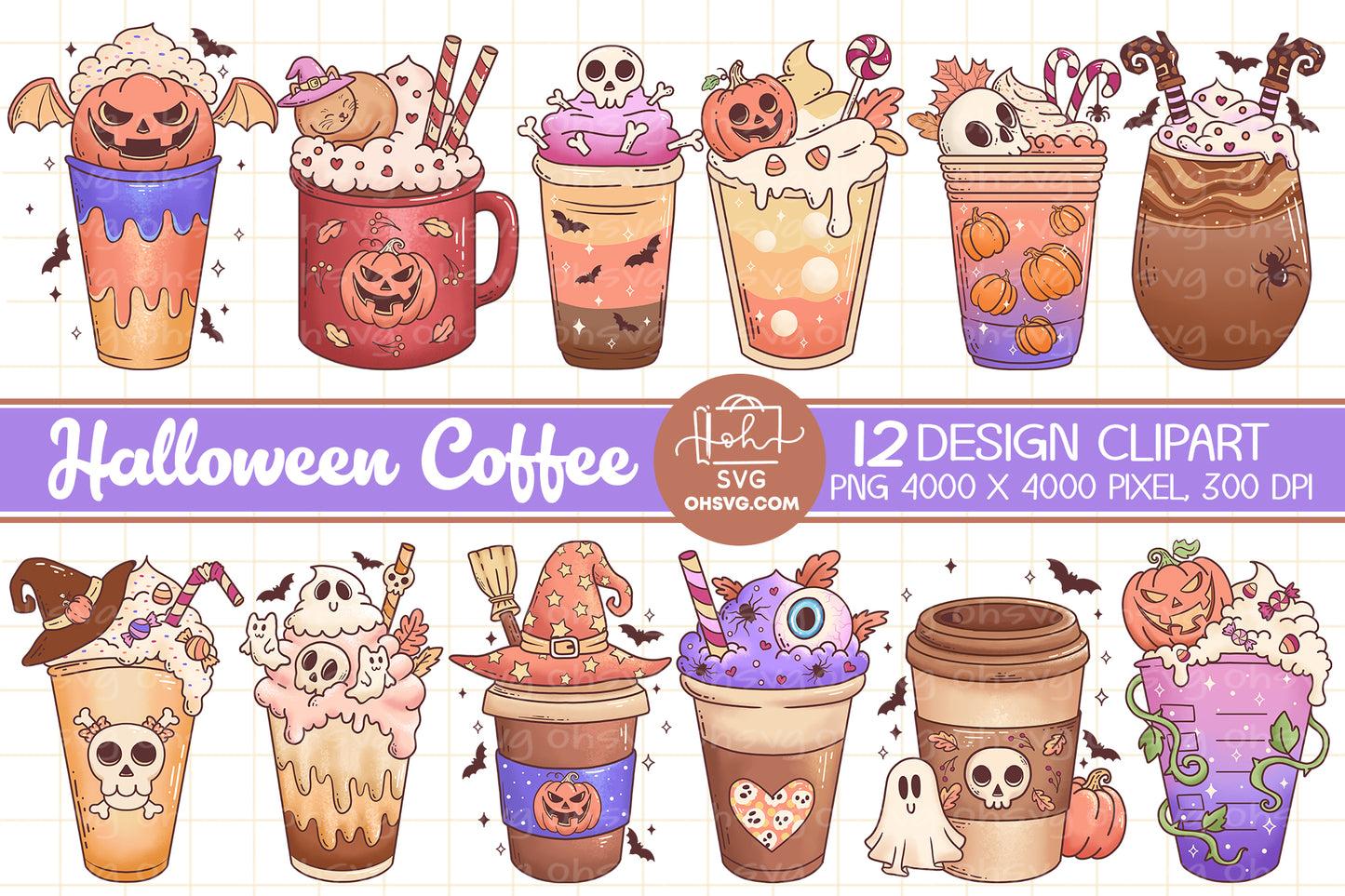 Coffee Halloween Retro PNG Sublimation, Spooky Halloweentown PNG, Halloween T-shirt PNG