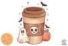 Coffee Halloween Retro PNG Sublimation, Spooky Halloweentown PNG, Halloween T-shirt PNG