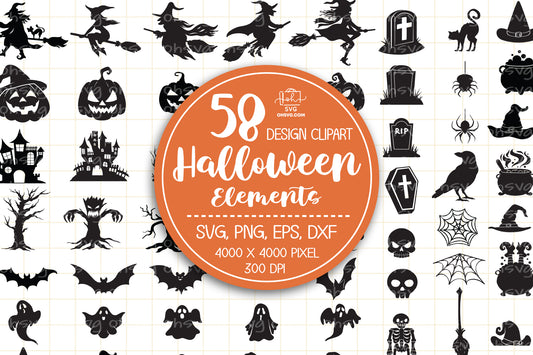 Set of Halloween Silhouette Sublimation SVG