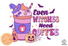 Even Witches Need Coffee Sublimation PNG, Witch Halloween PNG, Halloween T-shirt PNG