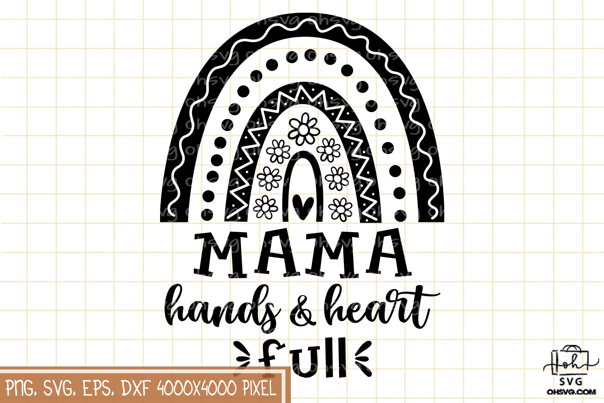 Mama Hands & Heart Full Sublimation SVG, Mom SVG, Mothers Day SVG