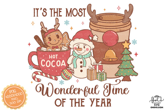 It's the Most Wonderful Time of the Year Sublimation PNG, Christmas PNG, Funny Christmas Couples PNG, Santa Claus PNG