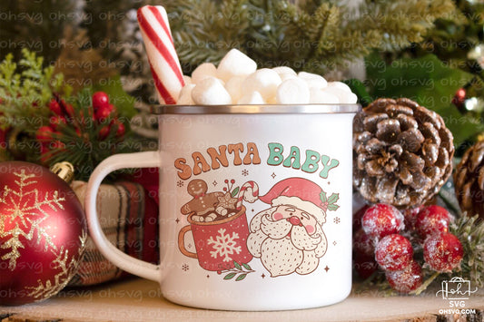 Santa Baby Sublimation PNG, Christmas PNG, Funny Christmas Couples PNG, Santa Claus PNG