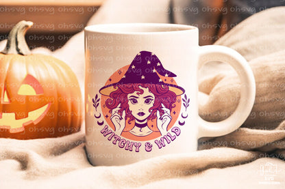 Witchy Vibes Bundle Sublimation PNG, Witch Halloween PNG, Halloween T-shirt PNG