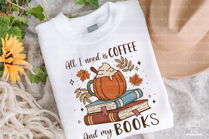 Reading Books and Autumn Sublimation PNG, Love Reading PNG, Book Lover PNG, Reading Book PNG