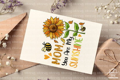 Mother's Day Sunflower Sublimation PNG, Mom PNG, Mothers Day PNG