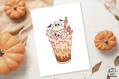 Coffee Halloween Retro PNG Sublimation, Spooky Halloweentown PNG, Halloween T-shirt PNG