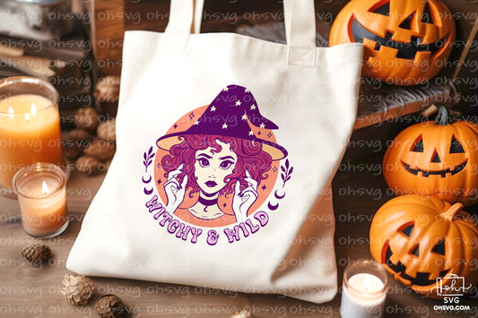 Witchy & Wild Sublimation PNG, Witch Halloween PNG, Halloween T-shirt PNG