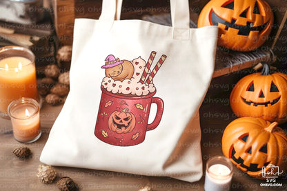 Coffee Halloween Retro PNG Sublimation, Spooky Halloweentown PNG, Halloween T-shirt PNG